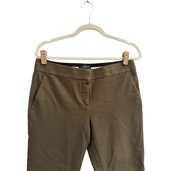 Ann Taylor Size 4 Devin Fit Brown Crop Straight Leg Trouser Dress Pant #3229 - Picture 2 of 11